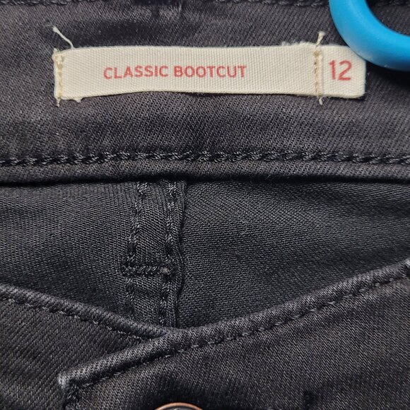 Levi's Classic Bootcut Jeans Soft Black Stretch Denim Womens Size 12 Streetwear - Picture 5 of 13